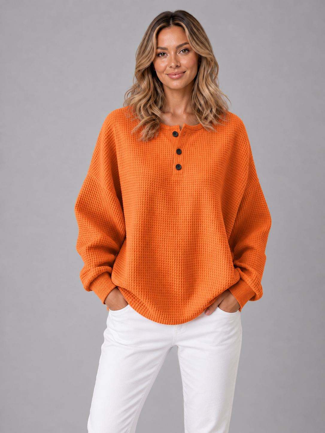 Women's waffle knit jumper 4