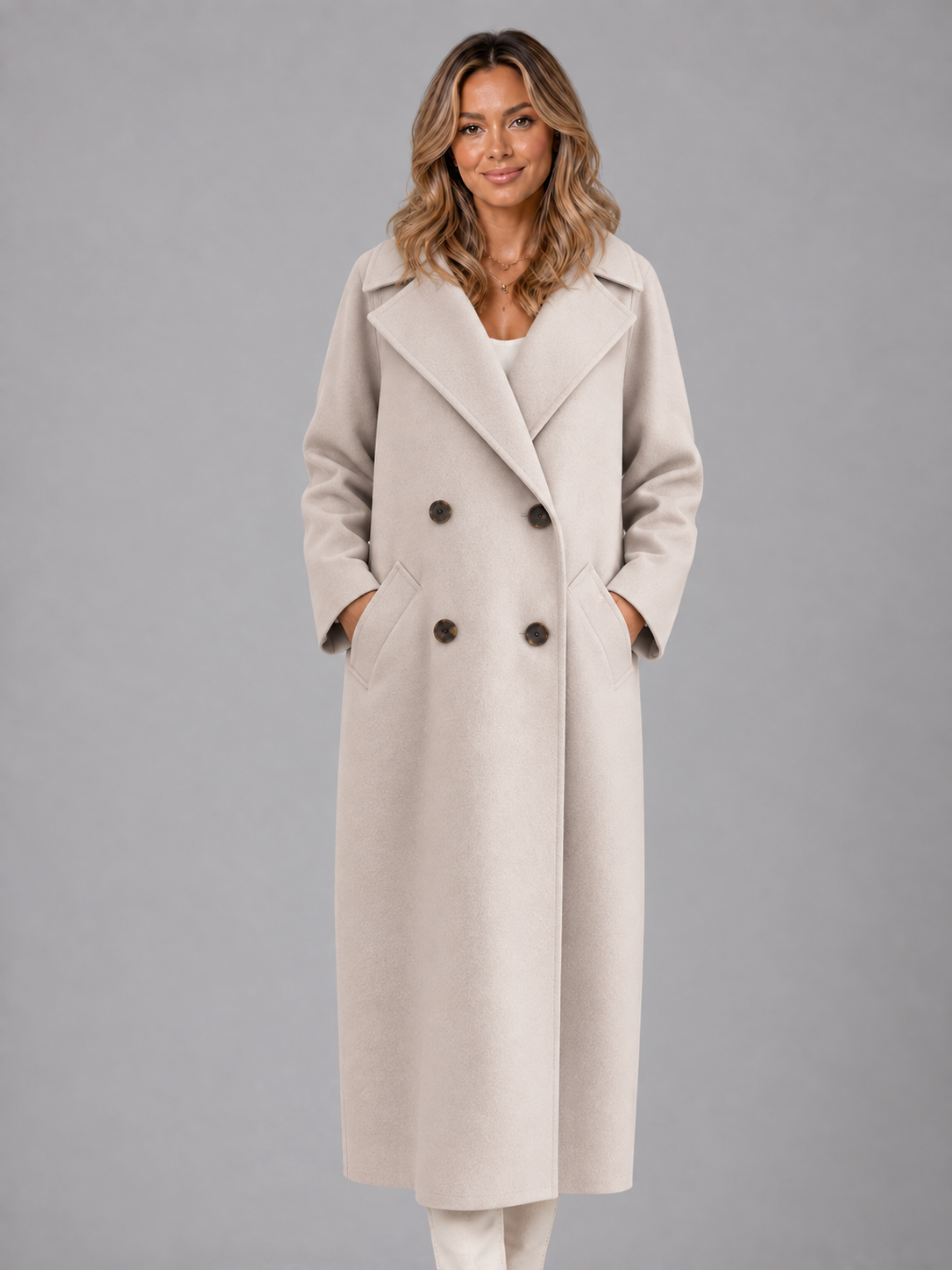 Women's belted long coat 4