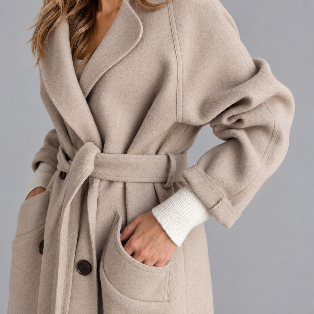 Women's belted long coat 5