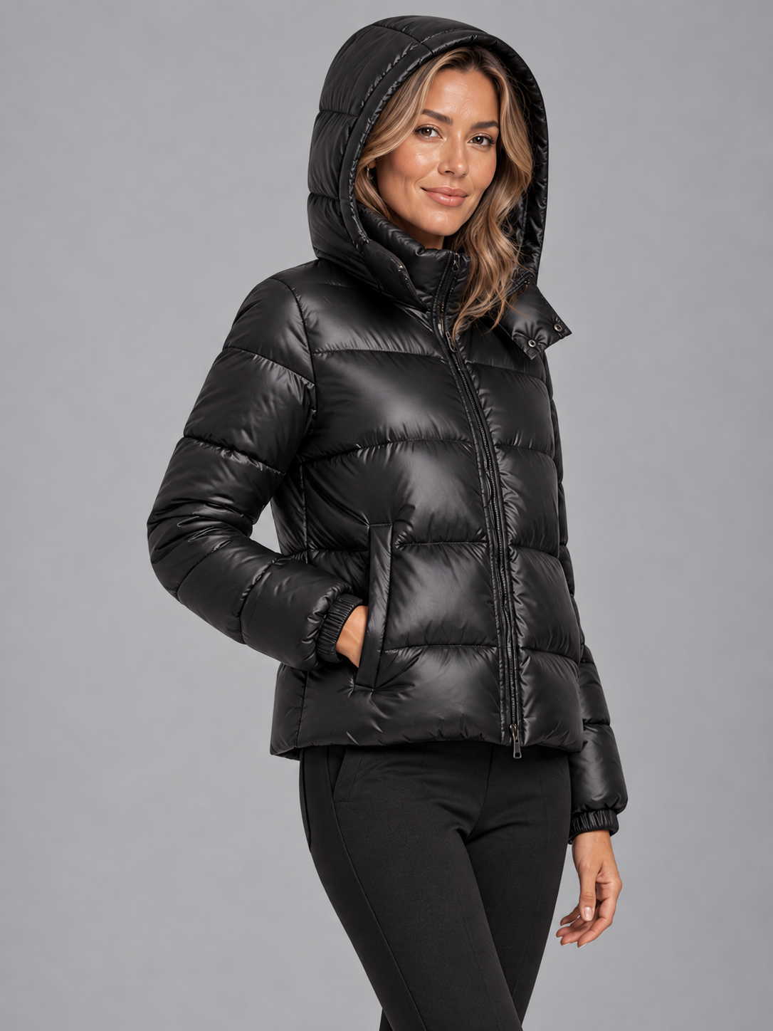 Women's hooded puffer jacket 3