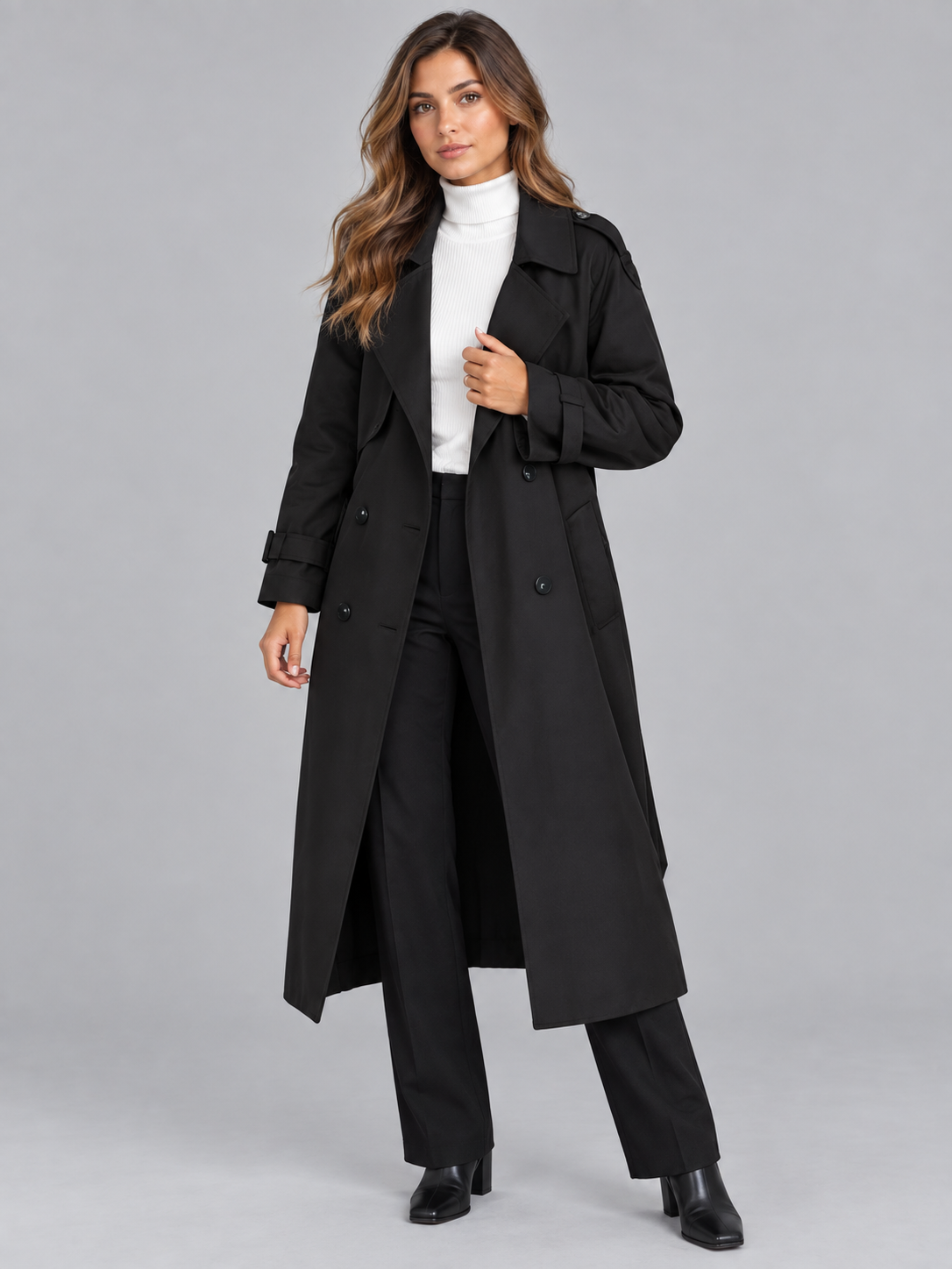 Women's belted trench coat 1