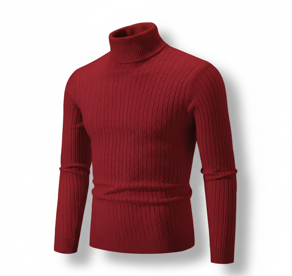 Mens Knit Turtleneck Sweater Regular Fit