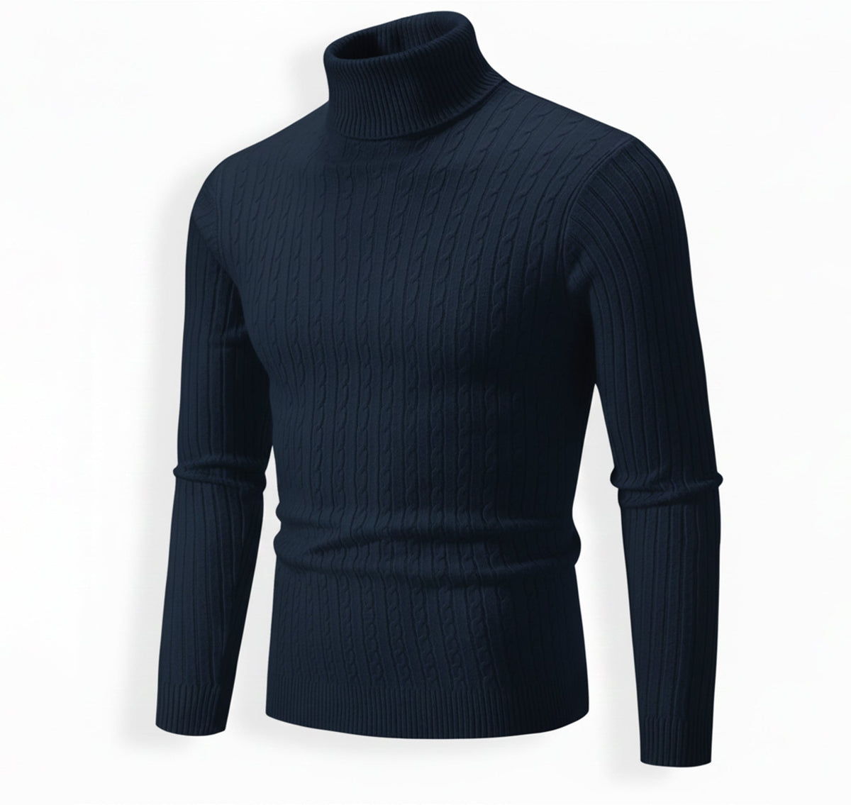 Mens Knit Turtleneck Sweater Regular Fit