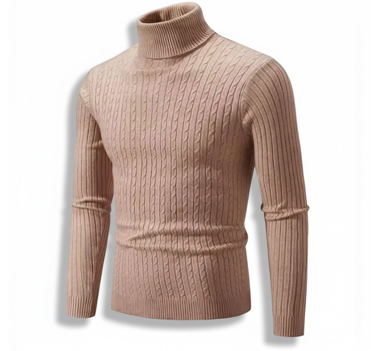 Mens Knit Turtleneck Sweater Regular Fit