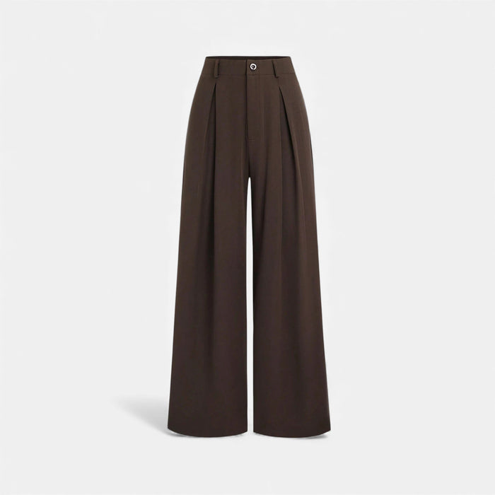 Women's Tailored Wide Leg Trousers Pleated Detail