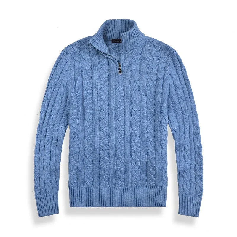 Men's High Neck Zip Sweater