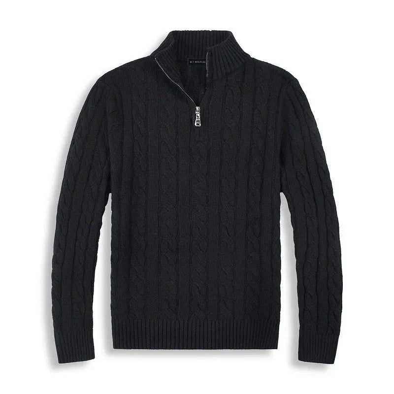 Men's High Neck Zip Sweater