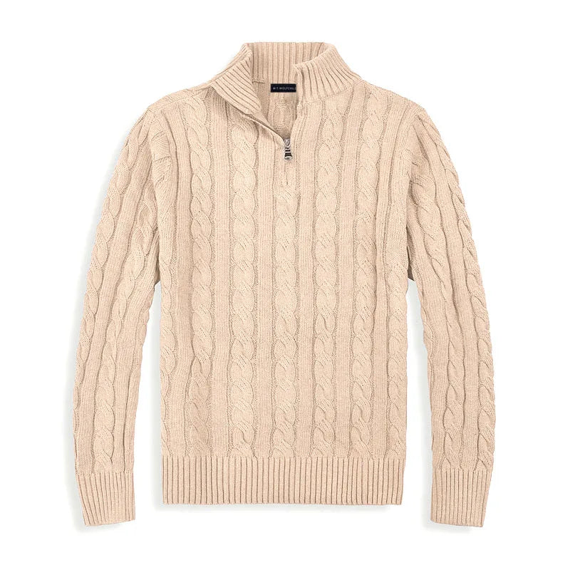 Men's High Neck Zip Sweater