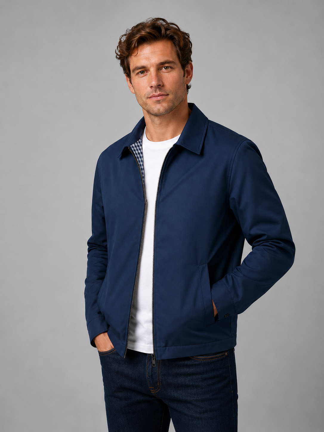 Men's Lightweight Zip Jacket Smart Casual British Style - view 5