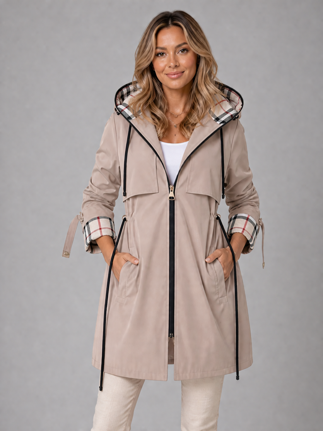 Women's Hooded Longline Zip Coat - view 5